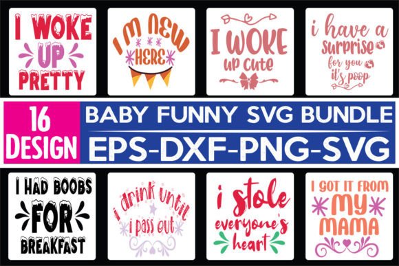 16 Baby Funny Quotes Graphics for Crafts