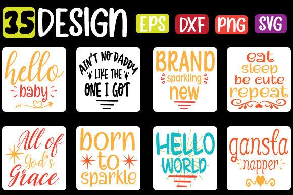 35 Baby Funny Quotes Bundle Graphics for Crafts