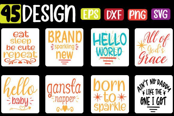 45 Baby Funny Quotes Bundle for Crafts and Graphics