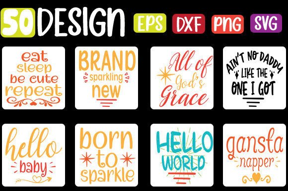 50 Baby Funny Quotes Bundle Graphics for Crafts