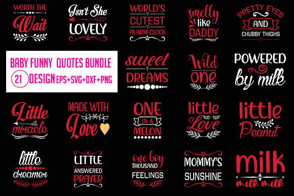 Baby Funny SVG Bundle 21 Design Graphics for Crafts