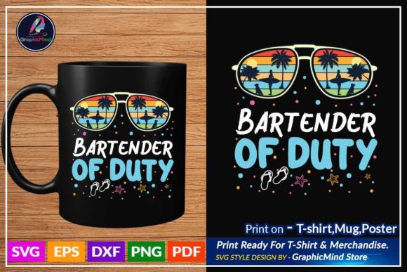 Bartender of Duty Sunglass Funny Svg Graphics for Crafts